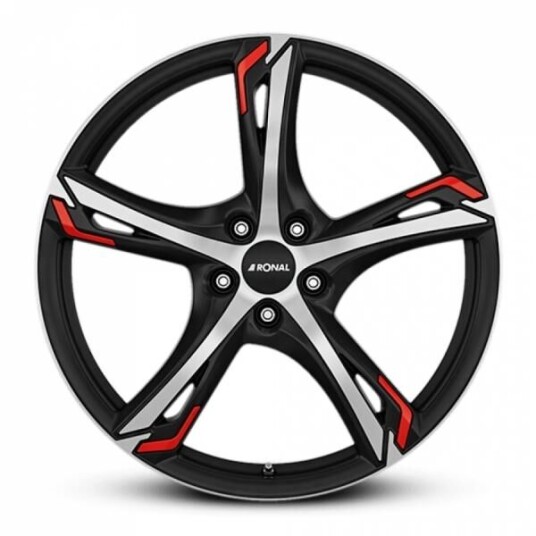 Ronal R62 Red Jet Black Matt Front Cut 7.5x17 5x112 ET52 B76