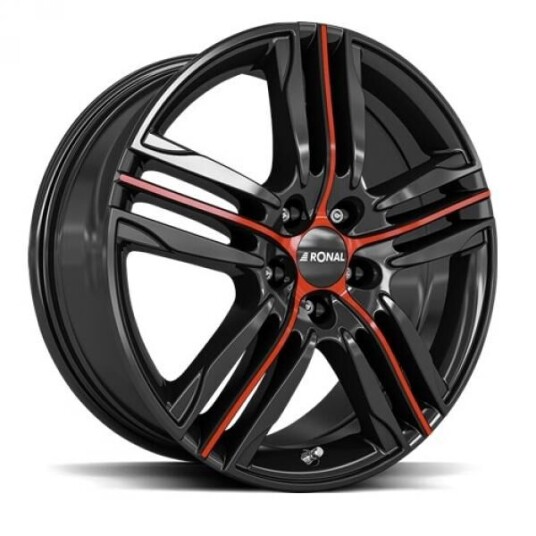 Ronal R57 Mcr Jet Black Red Spoke 7.5x18 5x108 ET40 B76