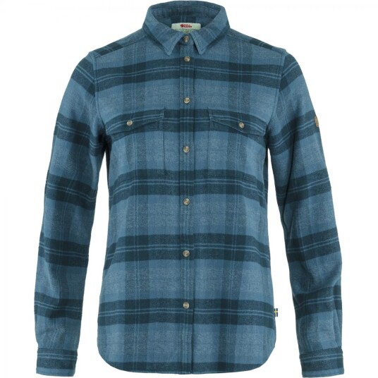 Fjellreven  ÖVik Heavy Flannel Shirt W Dame Skjorte, 534-555 Indigo Blue-Dark Navy, L