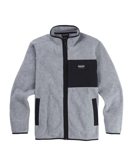 Burton Hearth Fleece Full-Zip M Gray Heather/True Black (Storlek XXL)