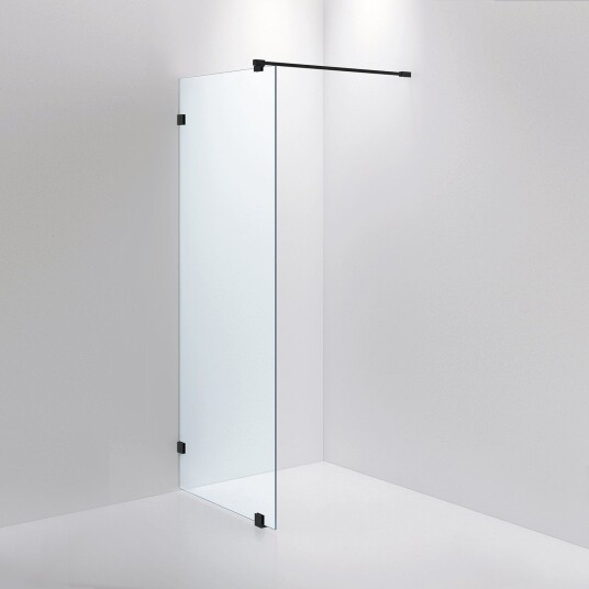 INR Iconic Nordic Rooms Dusjvegg ARC 20 Original Svart Matt / 80cm Klart Glass