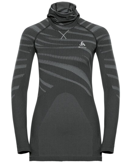 Odlo Suw Top With Facemask L/S Performance Blackcomb W Black/Odlo Concrete Grey (Storlek S)