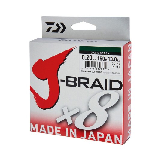 Daiwa J-Braid X8 multifilament sene - 300 meter - 0,28 mm