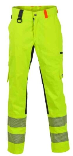 BS Gjøvik Arbeidsbukse, HiVis kl.2 Unisex, Str. C156, Gul/Sort