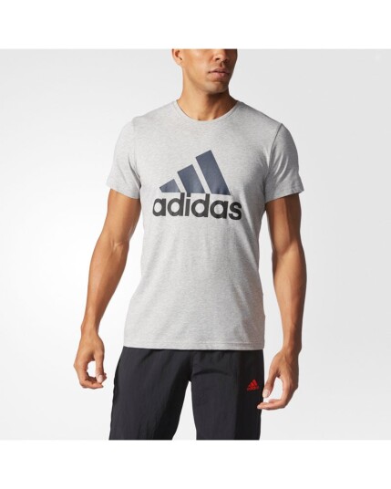 Adidas Mens Sport Essentials Logo Tee Grey/navy M