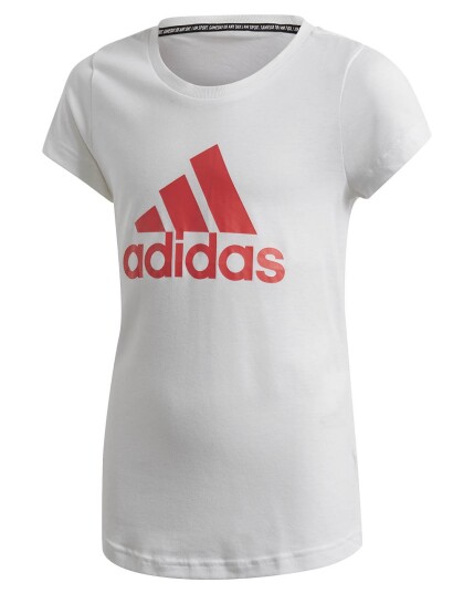 Adidas Must Haves BOS T Shirt JR White/Coral Pink (Storlek 116)