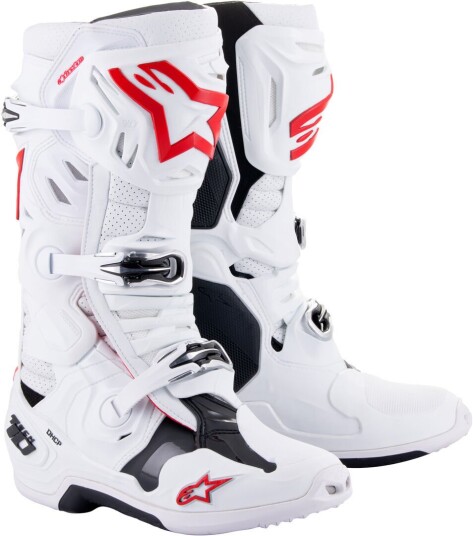 Alpinestars Tech 10 Supervented Motocross støvler 42 Hvit Rød