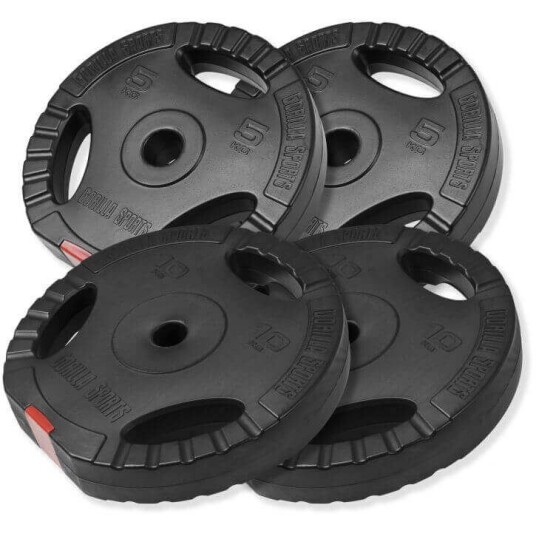 Gorilla Sports Viktskivor PRO Trigrip - 2x5kg 2x10kg