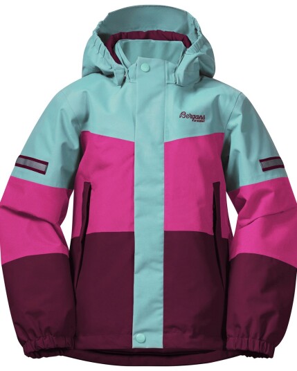 Bergans Lilletind Ins Kids Jacket Beet Red/Raspberry/Lt Green lake (Storlek 92)