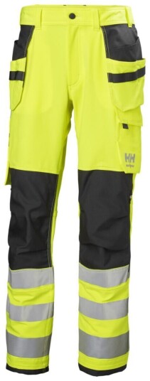 HH Alna 4-V Håndverksbukse, HiVis kl.2 Mann, Str. C150, Gul/GråSort