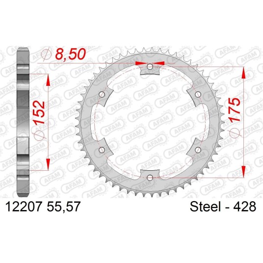 AFAM Bakdrev, Stål #428 - Yamaha DT/TDR/WR