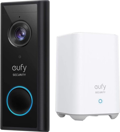 Eufy 2K Video Doorbell ringeklokke + Eufy Security HomeBase 2 gateway