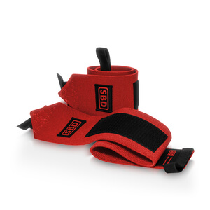 SBD Wrist Wraps, stiff, red/black, small