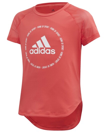 Adidas Bold Tee JR Core Pink/White (Storlek 128)