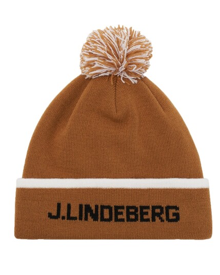 J.Lindeberg Stripe Beanie Tiger Brown