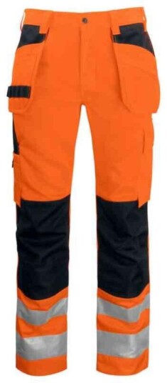 Jobman 2377 Håndverksbukse, kl.2 Str. D104, Oransje/Sort, HiVis