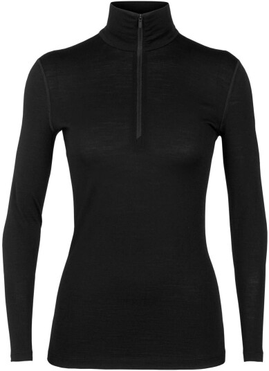 Icebreaker 200 Oasis Ls Half Zip Dame Black L