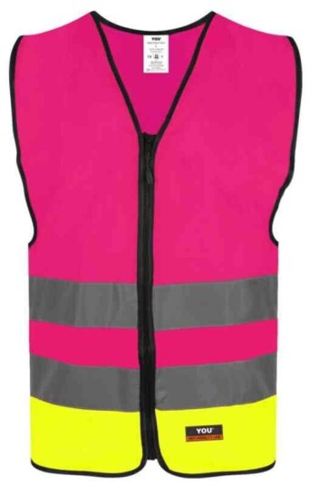 YOU Eskilstuna Refleksvest, HiVis kl.1 Mann, Str. XL, Rosa