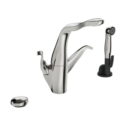 Alessi Swan Kjøkkenkran Avstengning, Sidedusj, 230/12 V, Krom