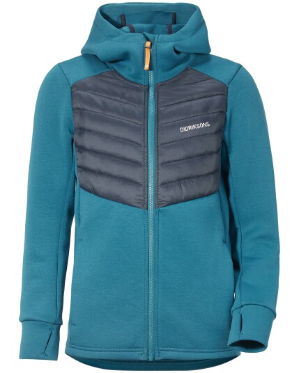 Didriksons Okken Hybrid Hoodie JR Glacier Blue (Storlek 140)