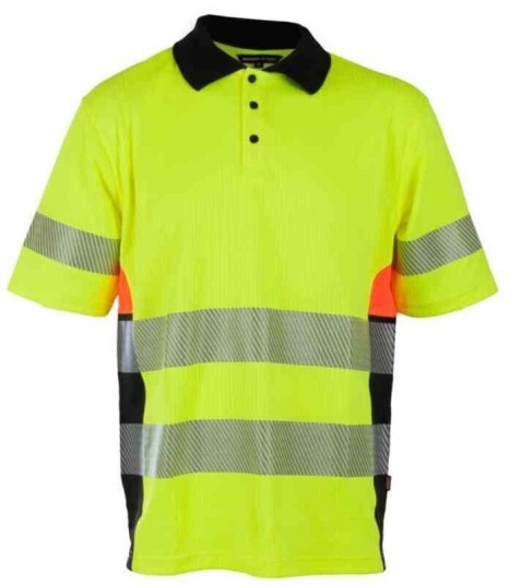 BS Gjøvik Piqueskjorte, HiVis kl.3 Unisex, Str. L, Gul/Sort