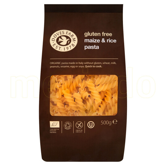 Doves Farm Organic Mais & Ris Fusilli Pasta Gl.fri Doves Ø 500g