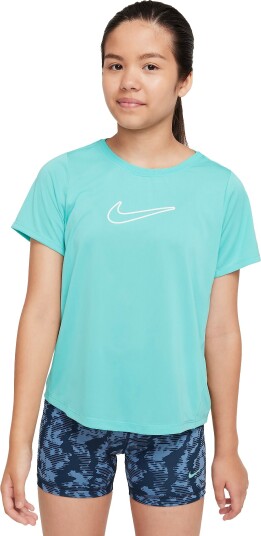 Nike Dri-FIT One Fitted Short Sleeve Jente Green Frost/White S  8-10 