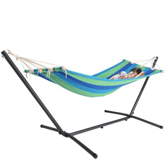 Hammock hengematte med stativ -grønn - 200x80cm