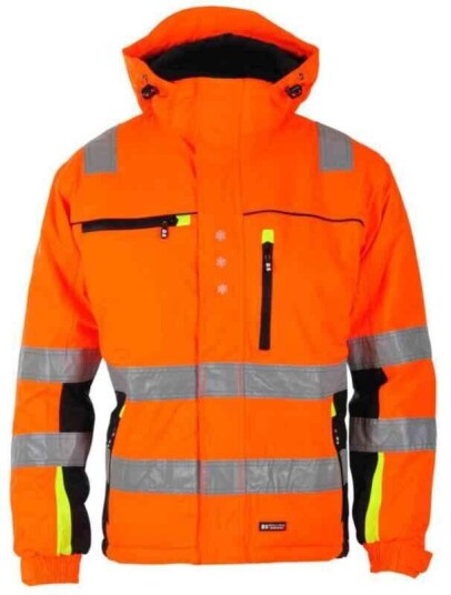 BS Bergset Vinterjakke, HiVis kl.3 Unisex, Str. M, Oransje/Sort