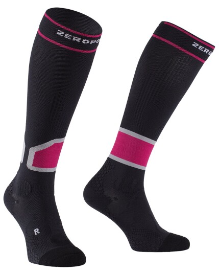 Zero Point Intense 2.0. Compression Socks W Dark Grey/Pink (Storlek 38-40)