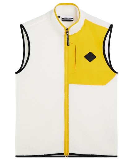 J.Lindeberg Zeke Pile Mid Layer Vest M Cloud White (Storlek S)