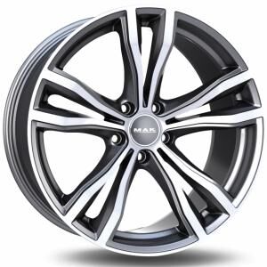 MAK X-Mode Gunmetal Machined Face 10.5x21 5x112 ET43 B66.6