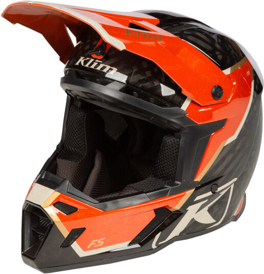 Klim F5 Koroyd Topo Carbon Motocross hjelm XL Svart Oransje