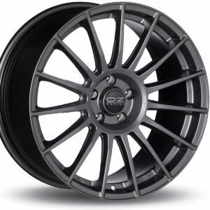 OZ Superturismo LM Matt Gun Metal Silver Lettering 7.5x17 4x100 ET42 B68