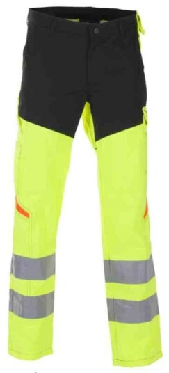 BS Bergset Arbeidsbukse, HiVis kl.2 Unisex, Str. C56, Gul/Sort