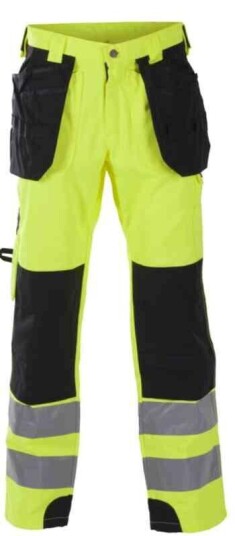 BS Dokka Håndverksbukse, HiVis kl.2 Unisex, Str. C54, Gul/Sort