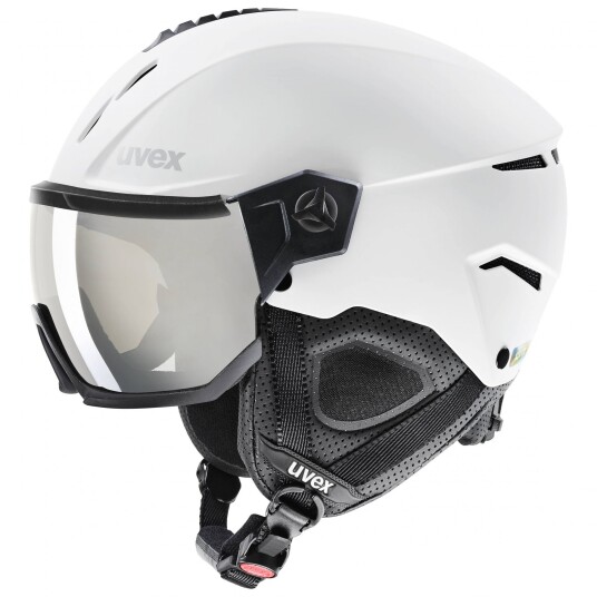 Uvex Instinct Visor, Skihjelm med Visir, White/Black Matt 53-56cm