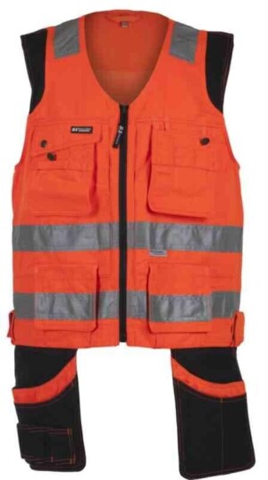 BS Dokka Håndverksvest, HiVis kl.1 Unisex, Str. S, Oransje/Sort