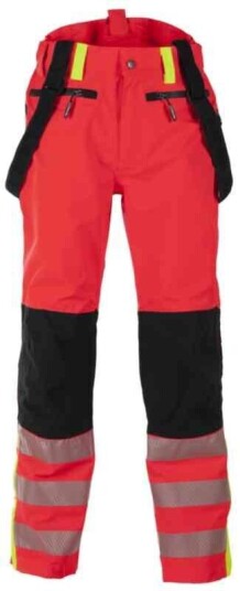 BS Gjøvik Skallbukse, HiVis kl.2 Unisex, Str. 2XL, Rød/Sort