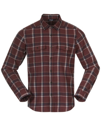 Bergans Tovdal Shirt M Amarone Red/Dark Shadow Grey Check (Storlek XL)