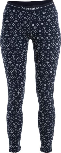 ICEBREAKER Women's Mer 260 Vertex Leggings First Snow S  Midnight Navy/Snow