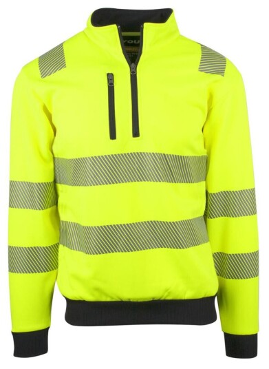 YOU Dalby zip Genser, HiVis kl.3 Mann, Str. 2XL, Gul