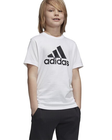 Adidas Must Haves BOS Tee JR White/Black (Storlek 164)