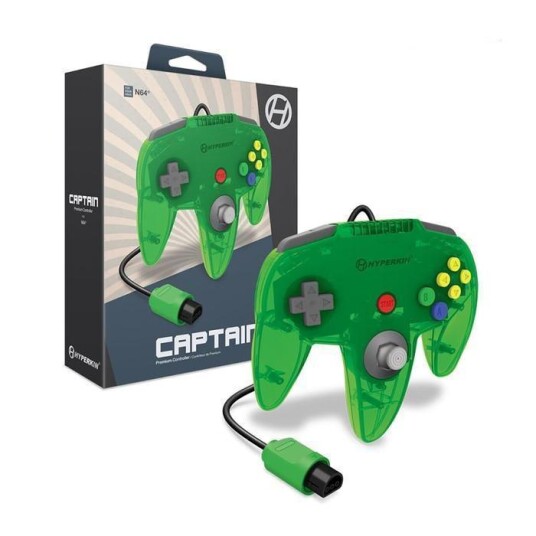 Captain Premium Kontroller til N64 - Hyperkin - Lime Green