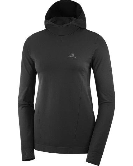 Salomon Agile Mid Hoodie Seamless W Black (Storlek L)