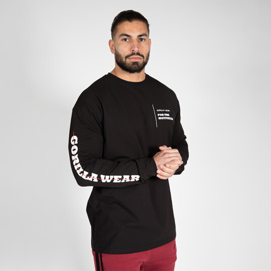 Boise Oversized Long Sleeve, Black Svart Small