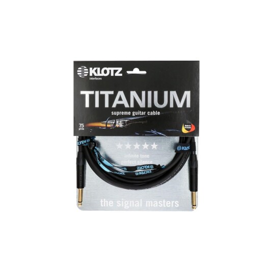 Klotz Ti-Pr Titanium Supreme Guitar Cable Str-Angl 4,5m