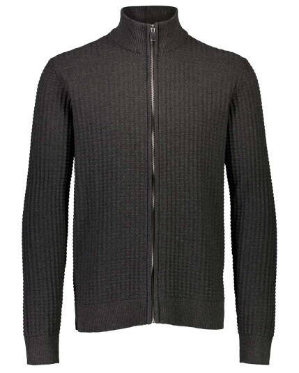 Lindbergh Zip Through Structure Cardigan 30-800200 M Charcoal Melange (Storlek L)