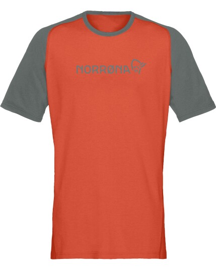 Norrøna Fjørå Equaliser Lightweight T-Shirt M Pureed Pumpkin/Castor Grey (Storlek L)