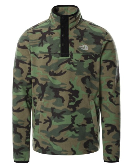 The North Face Homesafe Snap Neck Fleece Pullover M Thyme Brushwood Camoprint (Storlek M)